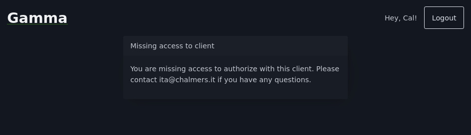 Missing access to client